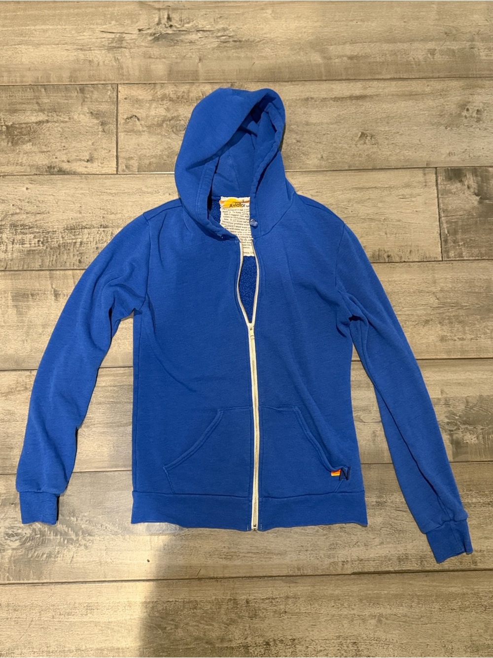 Aviator Nation Bolt Royal Blue Zip-Up Hooded Sweater